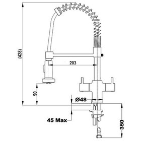 Resim Teka - Go 939 - Çift Kollu Profesyonel Mutfak Bataryası - Krom - 116010001 Krom 