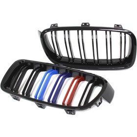 Resim Bmw 3 Serisi F30 2012-2018 M3 Görünüm Böbrek Çift Çizgi Panjur M Renk 