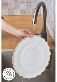 Resim Karaca Stream Bone Oyster 53 Parça 12 Kişilik Yemek Takımı Beyaz 