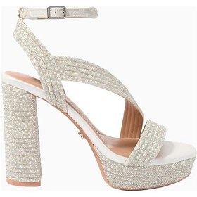 Resim Kurt Geiger Carvela Gala Jewel Platform Kadın Topuklu Sandalet Beyaz 