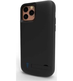 Resim Noktaks - iPhone Uyumlu 12 Pro - Şarjlı Kılıf Standlı Led Göstergeli Powerbank Kılıf - Siyah 