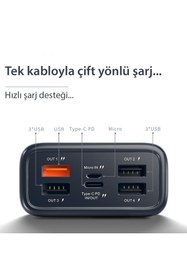 Resim Çınarcık Dev Powerbank 30.000 mAh PD 20W Hızlı Şarj 