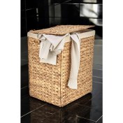 Resim Yapımı Doğal Hasır Katlanabilir Kirli Çamaşır Sepeti, Modern Çamaşır Sepeti, Katlananır Yer Kaplamayan Rattan Kirli Çamaşır Sepeti (44X34CMYÜKSEKLIK 54CM) 