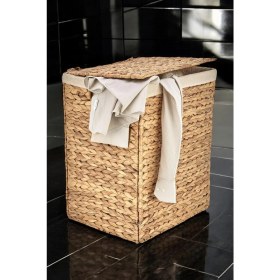 Resim Yapımı Doğal Hasır Katlanabilir Kirli Çamaşır Sepeti, Modern Çamaşır Sepeti, Katlananır Yer Kaplamayan Rattan Kirli Çamaşır Sepeti (44X34CMYÜKSEKLIK 54CM) 