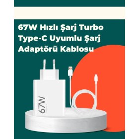 Resim Mey Ithalat® Güvenli ve Hızlı Şarj Için 67W Turbo Adaptör Type-C Kablo ile 