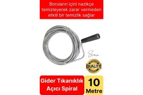 Resim Premium 10 Metre Tıkanıklık Kanal Açma Klozet Gider Açıcı Boru Temizleme Spiral Tel Susta Manuel Uç 