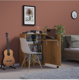 Resim Asra Trend Çalışma Odası Fonksiyonel Kitaplık+katlanır Masa Petra 