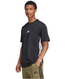 Resim Adidas Essentials 3 Stripes Single Jersey Erkek Siyah Tişört Siyah 