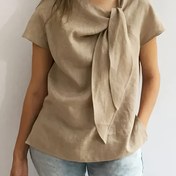 Resim Kadınlar için Rahat Deniz Mavisi Omuz Üstü - Kısa Kollu, Polyester, Örgü Kumaş, Bahar/Yaz için Mükemmel, Rahat Kıyafet|Şık Omuz Üstü|Örgü Yapısı 