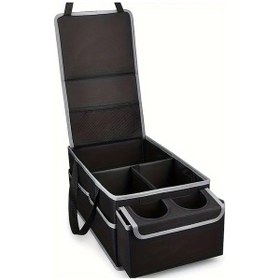 Resim Chuangyinshop Black Snd0714-2 1 Adet Katlanır Araç Koltuğu Düzenleyici Çok Bölmeli Depolama Box 300d Oxford 