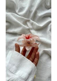 Resim Lotus Mandal Toka Mandal Saç Tokası Kadın Saç Tokası - Aksesuarı Pudra Pembe 