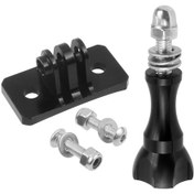 Resim Vidalı Siyah-alüminyum Mini Tripod Başkanı Kask Sabit Adaptör Dağı Gopro Hero 10 9 8 7 6 5 Insta360 One R Eylem Kamera Bisiklet Bisiklet 