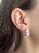 Resim Zirkon Baget Halka Küpe 