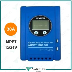 Resim 30A Amper Mppt Solar Şarj Kontrol Cihazı Güneş Paneli 30A 12/24 Volt Mppt Regülatör Mavi Kasa Lexron 