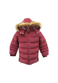 Resim Life For Moda Kız Çocuk İçi Peluş Astarlı Çıkarılabilir Kapüşonlu Su Geçirmez Mont Kaban 3021 Bordo 