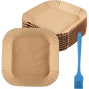Resim Sıcak Hava Fritöz Karesi Için Pişirme Kağıdı (20 Cm), 100 Airfryer Pişirme Kağıdı Paket Teslim Edilebilir Yapışmaz Kağıt Geçirmez (Yurt Dışından) 