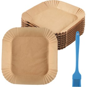 Resim Sıcak Hava Fritöz Karesi Için Pişirme Kağıdı (20 Cm), 100 Airfryer Pişirme Kağıdı Paket Teslim Edilebilir Yapışmaz Kağıt Geçirmez (Yurt Dışından) 