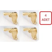 Resim PLASSİM 11,5cm'lik Altın Rengi Koltuk Ve Çekyat Altı Lükens Ayak 4 Adet (aslan Başı) 