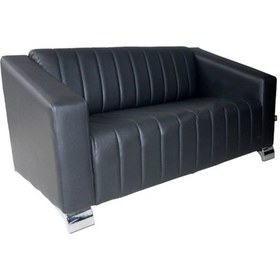 Resim Liya Deri İkili Bekleme Koltuğu Siyah 