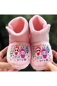 Resim Pandalina Kız Çocuk Panduf Yandan Crtlı Figürlü Panduf Anaokulu Kreş Ev Ayakkabısı Ev Botu 