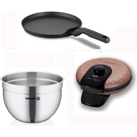 Resim Korkmaz Waffle Makinesi Krep Tavası ve Karıştırma Kabı Korkmaz 