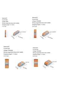 Resim Meon Robotik Otomasyon PCT-223 3-Giriş 3-Çıkış Kablo Birleştirici Klemens-Mandallı Vidasız Buat Terminali 32A 
