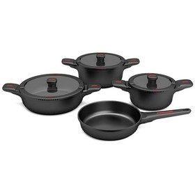 Resim Aryıldız Brantley 7 Parça Tencere Seti Siyah 