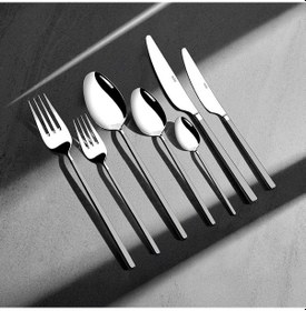 Resim Gloria Saten 12 Kişilik 84 Parça Deri Kutulu Çatal Kaşık Bıçak Takımı Gri 