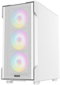 Resim FAZEON F1 650W 80PLUS BRONZE Mesh Bilgisayar Kasası, Beyaz, mATX, 4x120mm Rainbow Fanlı 