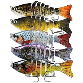 Resim Lemestar 5'li Set Çok Eklemli Yapay Yem - Levrek, Turna Ve Büyük Balıklar İçin Gerçekçi 3d Tasarım 