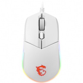 Resim MSI Clutch GM11 White 5000 DPI 6 Tuş RGB Optik Kablolu Beyaz Gaming Mouse 