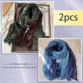 Resim 2'li Zarif Gradyan Fırfırlı Dokulu Eşarp Şal - Kadınlar için Yumuşak Hafif Tüm Sezon Çok Yönlü Sarılma, Çok Renkli Seçenekler (Pembe, Kahverengi, ) - Günlük Giyim, Partiler ve Günlük Stil için Mükemmel, Parti Aksesuarı, Retro Stil 