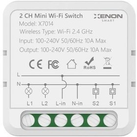 Resim Akıllı Sıva Altı Çiftli Anahtar Switch Mobil Uygulama Wi-Fi Bluetooth Uzaktan Kontrol X7014 