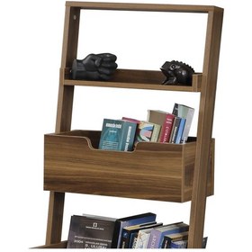 Resim Pasifichome Low Oyuncak Montessori Raflı Kitaplık&Oyuncak Dolabı Ceviz 