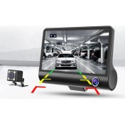 Resim Wevolt 3 Kameralı 4 Inç 1080P Yol Kayıt Kamerası Geri Vites Araç Içi Kamera Gece Görüşlü. Araç Kamerası. (HAFIZA KARTI DAHİL) 