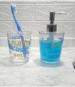 Resim Sıa Sıvı Sabunluk Ve Diş Fırçalık 2 Li Banyo Seti Balık . Şeffaf 