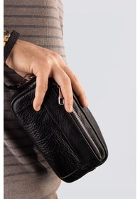 Resim Westbag Unisex Hakiki Dana Derisi El Geçmeli Portföy Çanta Premium Kalite Günlük Clutch Siyah 