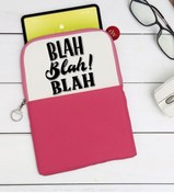 Resim Bk Gift Gift Blah Blah Blah Tasarımlı Taşınabilir Koruyucu Tablet Kılıfı & Organizer Çanta - Pembe-1 