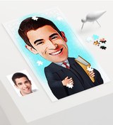 Resim Kişiye Özel Bay Avukat Karikatür 240 Parça A3 Puzzle - 1 