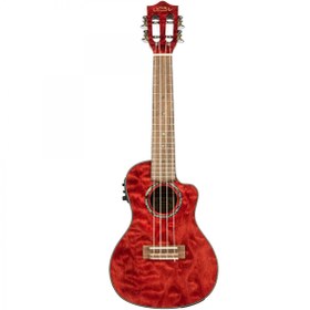 Resim Lanikai QM-RDCEC Quilted Maple Elektro Ukulele - Kırmızı (Üst Segment - Concert Boy) | Kapitone Akçaağaç Kapak, Fishman Kula Preamp ve Ekolayzer, Parlak Kırmızı Finish, Zengin Rezonans | Ölçüler: Concert Boy 