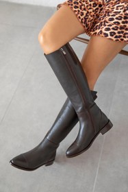 Resim Straswans Tornado Kadın Binici Hakiki Deri Çizme Kahve 