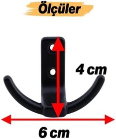 Resim Çapa Askı Siyah Dolap Askılık Askılığı Duvar Vestiyer Banyo Mutfak Elbise Kıyafet Askısı Portmanto 