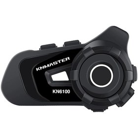 Resim Knmaster Kn6100 Pro Motosiklet Kask Interkom Bluetooth Intercom Kulaklık Seti Siyah Çanta Hediyeli 