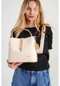 Resim Just Polo Kadın El Ve Omuz Çantası Orta Boy 6011mh Camel - Krem 