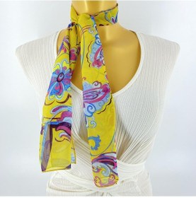 Resim Paredora Floral Limon Pembe Kısa Fular Çok Renkli 