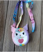 Resim Çanta Silikon Sanrio Kuromi Karakter Figür Popit Çocuk Ayarlanabilir İp Askı Omuz Çantası Hdmarketim