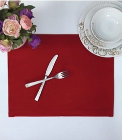 Resim Amerikan Servis Pamuklu Kırmızı Renkli Masa Ve Salon Sunum Supla Kırmızı 