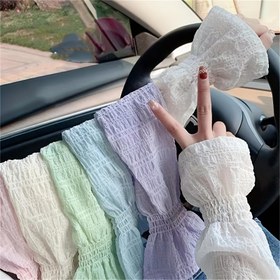 Resim Yazlık Bol Kesim Düz Renkli Çan Kollu - Bisiklet ve Açık Hava Aktiviteleri için Hafif ve Nefes Alabilen Kol Kapakları, Güneş Koruma, Akrilik Malzeme, Yazlık Kol Kolluğu|Canlı Moda Aksesuarı|Akrilik Dokuma Kumaş, Yazlık Kol Kolluğu 