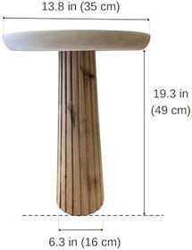 Resim Ihlamur Ahşap Mantar Yan Sehpa - Minimalist Doğal Dekor Yan Masa - 35 cm x 49 cm 