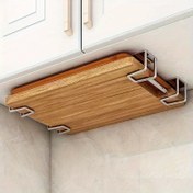 Resim 4 Adet Paslanmaz Çelik Duvar Montajlı saç tokası - Çok Fonksiyonlu Mutfak ve Banyo Düzenleyici Seti, Kolay Kurulum, Rahat Stil, Lavabo Süzgeç Rafı, süngerlik, Tencere Kapağı ve Kesme Tahtası Braketi 